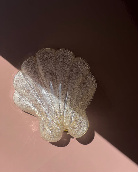 Vintage white/golden Murano shell wall lamp