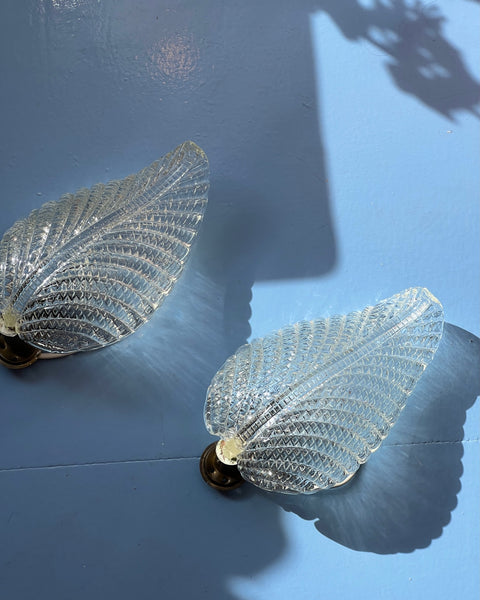 Vintage Murano leaf wall lamp (2 available)
