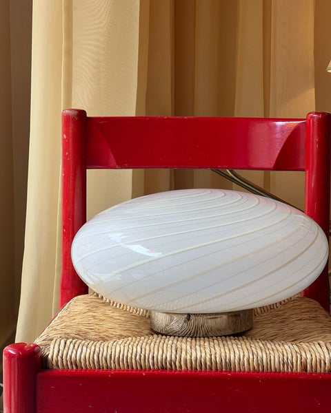 Vintage Murano white swirl ceiling/wall lamp (D38)