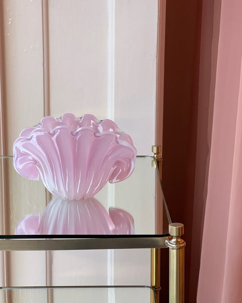 Vintage opal pink Murano shell bowl RESERVED