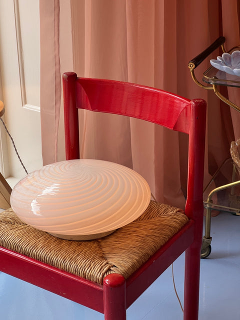 Vintage Murano white swirl ceiling/wall lamp (D36)