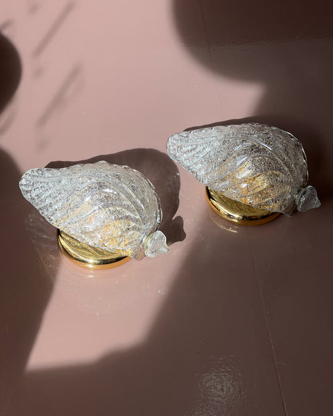 Vintage Murano leaf wall lamp