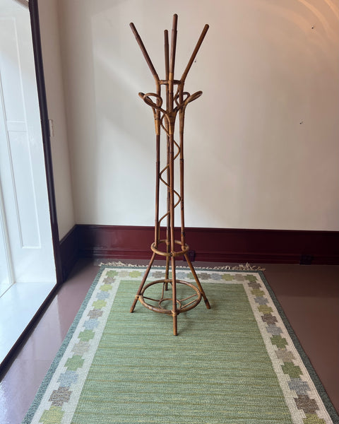 Vintage rattan coat stand