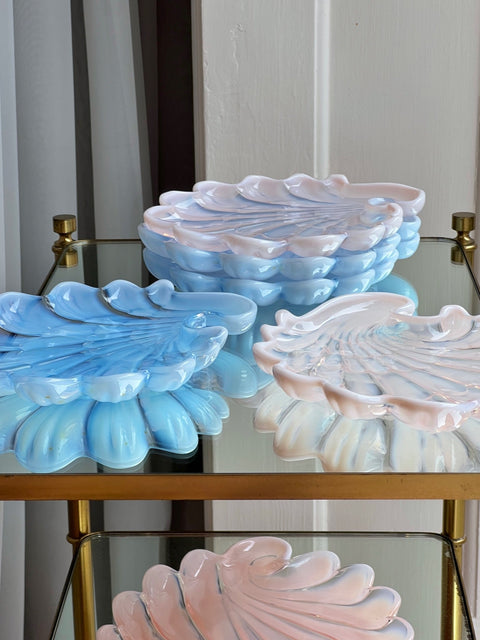 Vintage opal pink shell plate