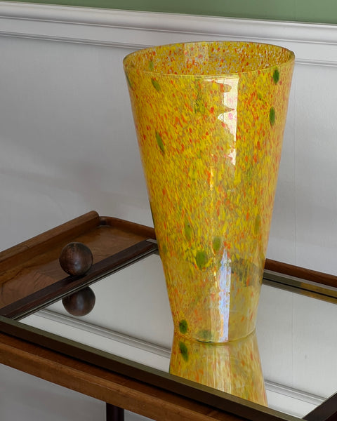 Vintage yellow/orange/green Murano vase