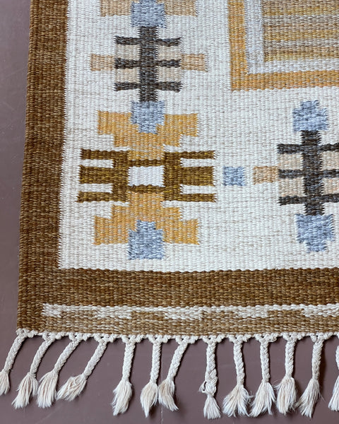 Vintage flat weave rug by Ingegerd Silow (IS)