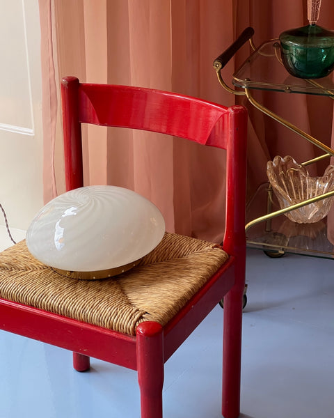 Vintage Murano white swirl ceiling/wall lamp (D28)