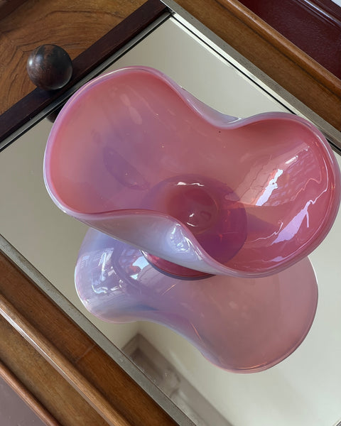 Vintage opal pink Murano bowl