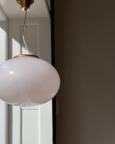 Vintage Murano pink/silver ceiling lamp (D45)