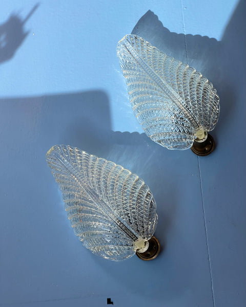Vintage Murano leaf wall lamp (2 available)