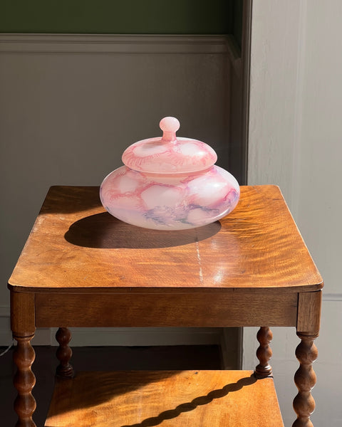 Vintage large pink Murano bonbonniere
