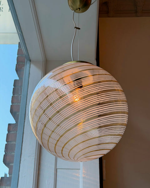 Vintage golden clear Murano ceiling lamp (D40)
