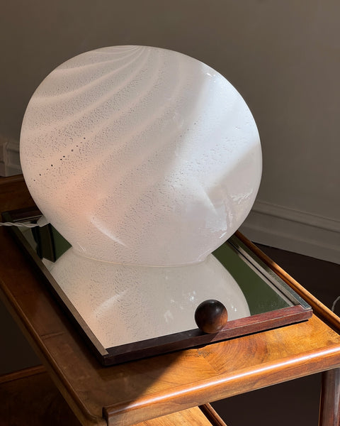 Vintage white swirl Murano table lamp