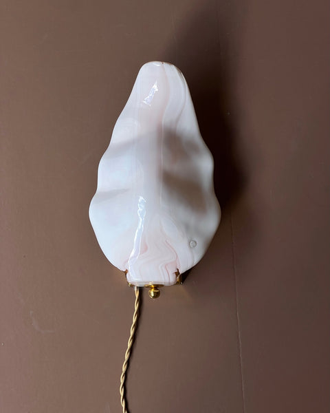 Vintage milky white/pink Murano wall lamp