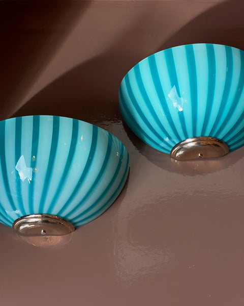 Vintage Green Murano wall lamps (2 available)