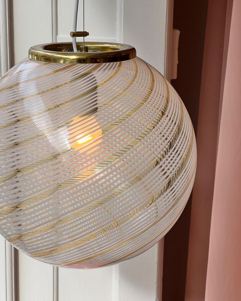 Vintage Murano golden/transparent ceiling lamp (D35)