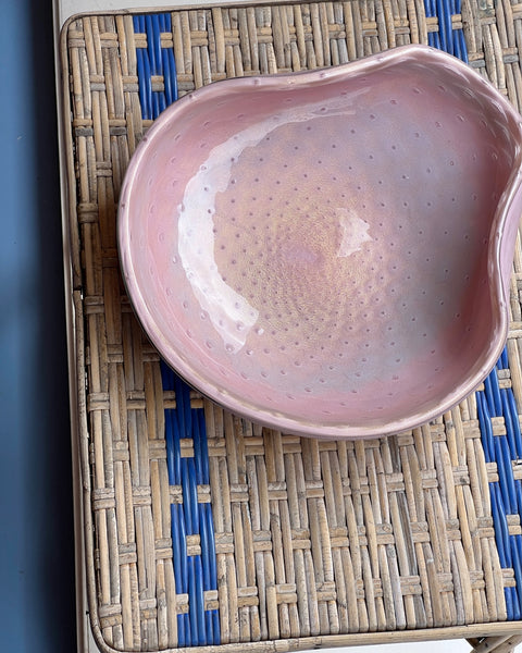 Large vintage pink Murano bowl