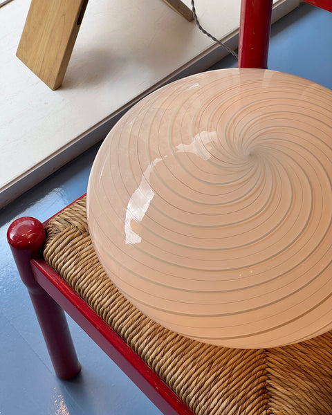 Vintage Murano white swirl ceiling/wall lamp (D38)