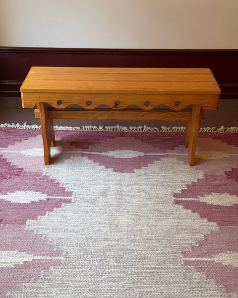Vintage Swedish pine wood bench