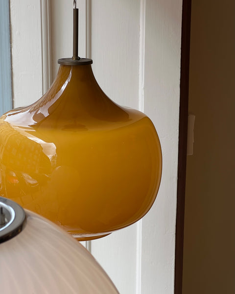 Vintage Massimo Vignelli Venini amber ceiling lamp (35 cm)