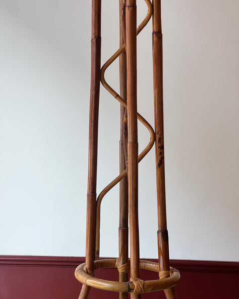 Vintage rattan coat stand