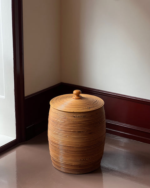 Large vintage rattan basket