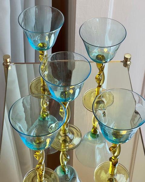 Vintage Murano wine glasses (Set of five)