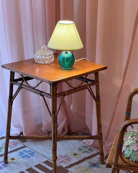 Vintage wooden/rattan table