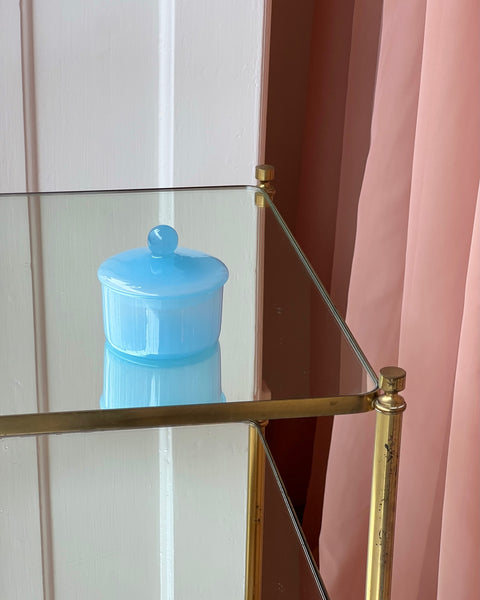 Vintage opal blue Murano bonbonniere