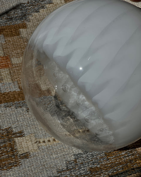 Vintage white clear Murano ceiling lamp (D35)