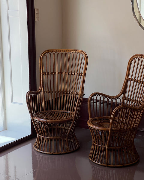 Vintage rattan chair by Fratelli Castano
