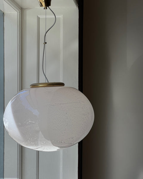 Vintage Murano pink/silver ceiling lamp (D45)