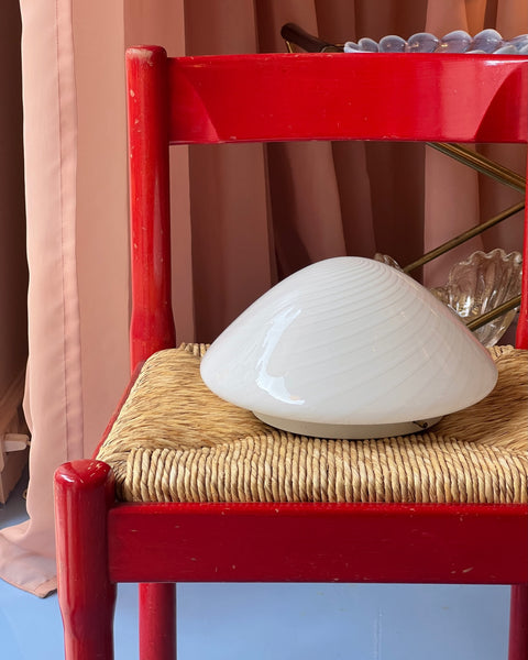 Vintage Murano white swirl ceiling/wall lamp (D28)