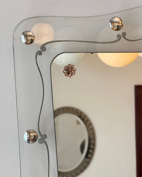 Set of vintage console table and mirror, Italy 1940s