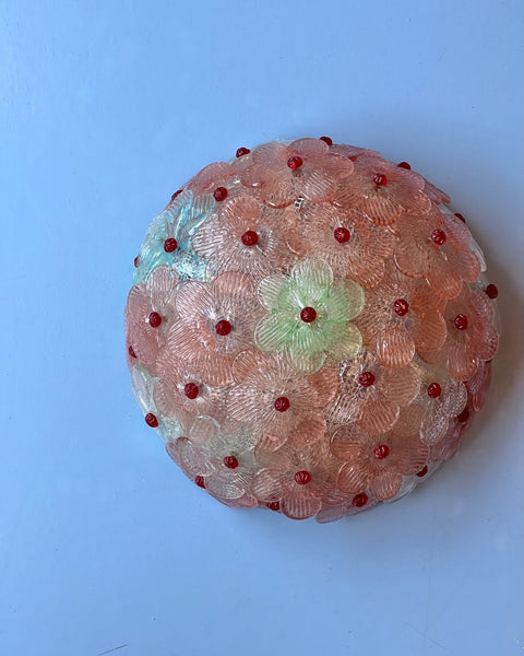 Vintage multi Murano flower ceiling/wall lamp (D30)