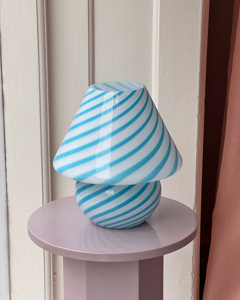 Mushroom table lamp - Blue swirl