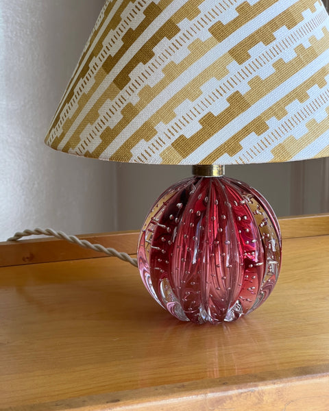 Vintage pink Murano table lamp (incl. lampshade)