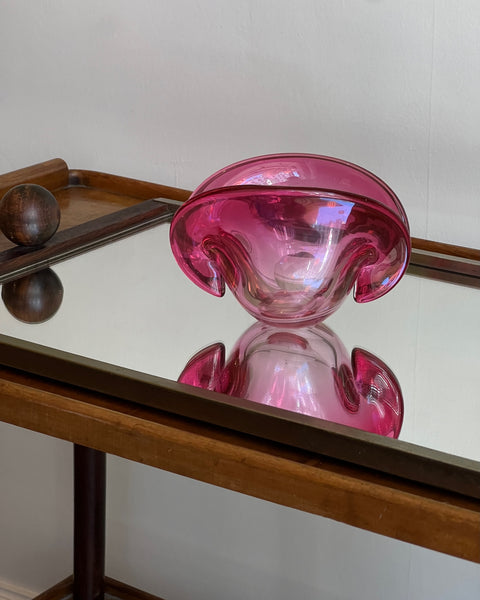 Vintage pink Murano shell bowl