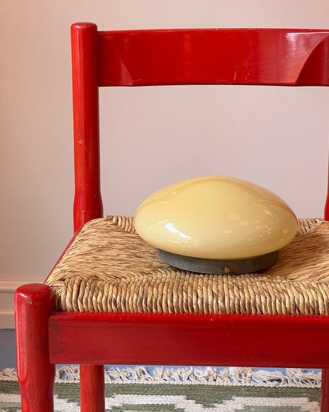 Vintage Murano opal yellow ceiling/wall lamp