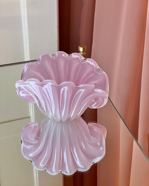 Vintage opal pink Murano shell bowl RESERVED