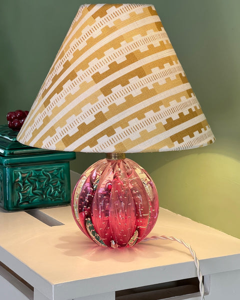 Vintage pink Murano table lamp (incl. lampshade)