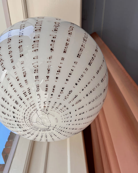 Vintage Murano white/black ceiling lamp (D40)