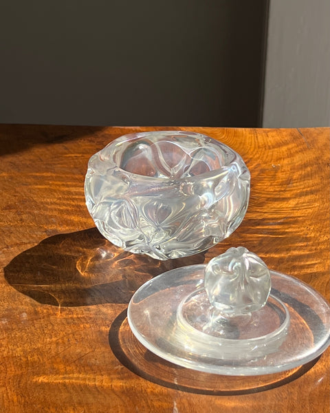 Vintage clear/iridescent Murano bonbonniere