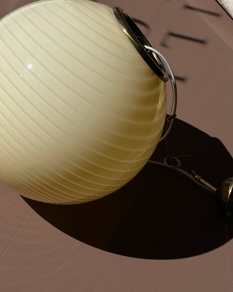 Vintage yellow/cream swirl Murano ceiling lamp (D45)