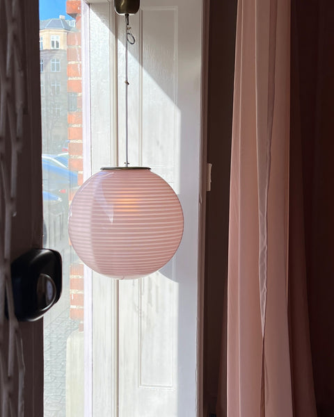 Vintage Murano light pink swirl ceiling lamp (D40)