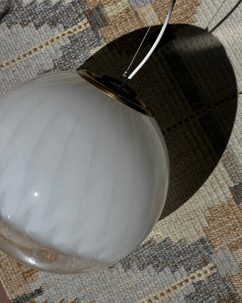 Vintage white clear Murano ceiling lamp (D35)