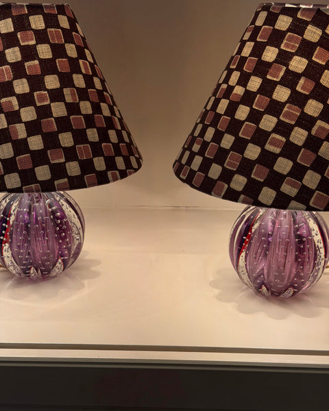 Vintage purple Murano table lamp (2 available)