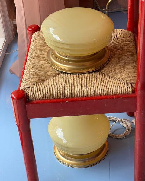 Vintage Murano opal yellow ceiling/wall lamp (2 available)