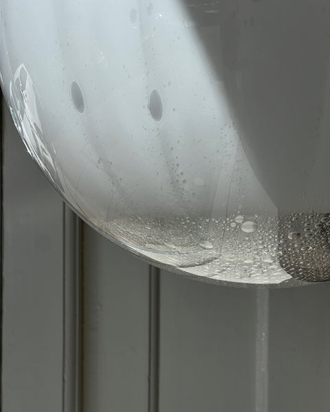 Vintage white clear Murano ceiling lamp (D40)