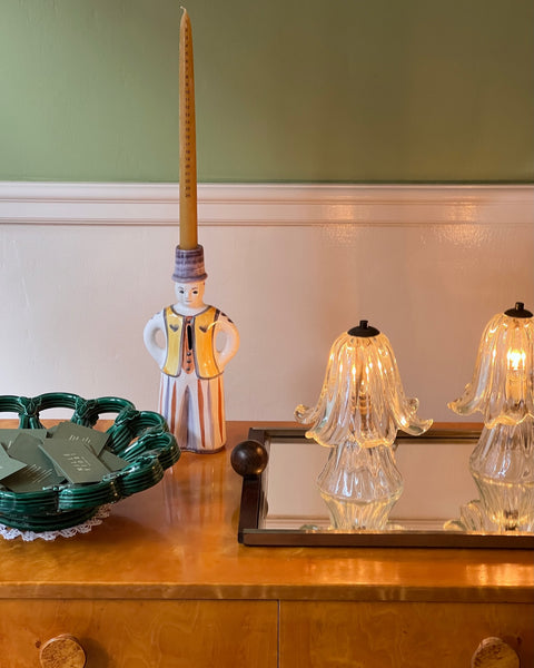 Vintage clear Murano table lamps (2 available)